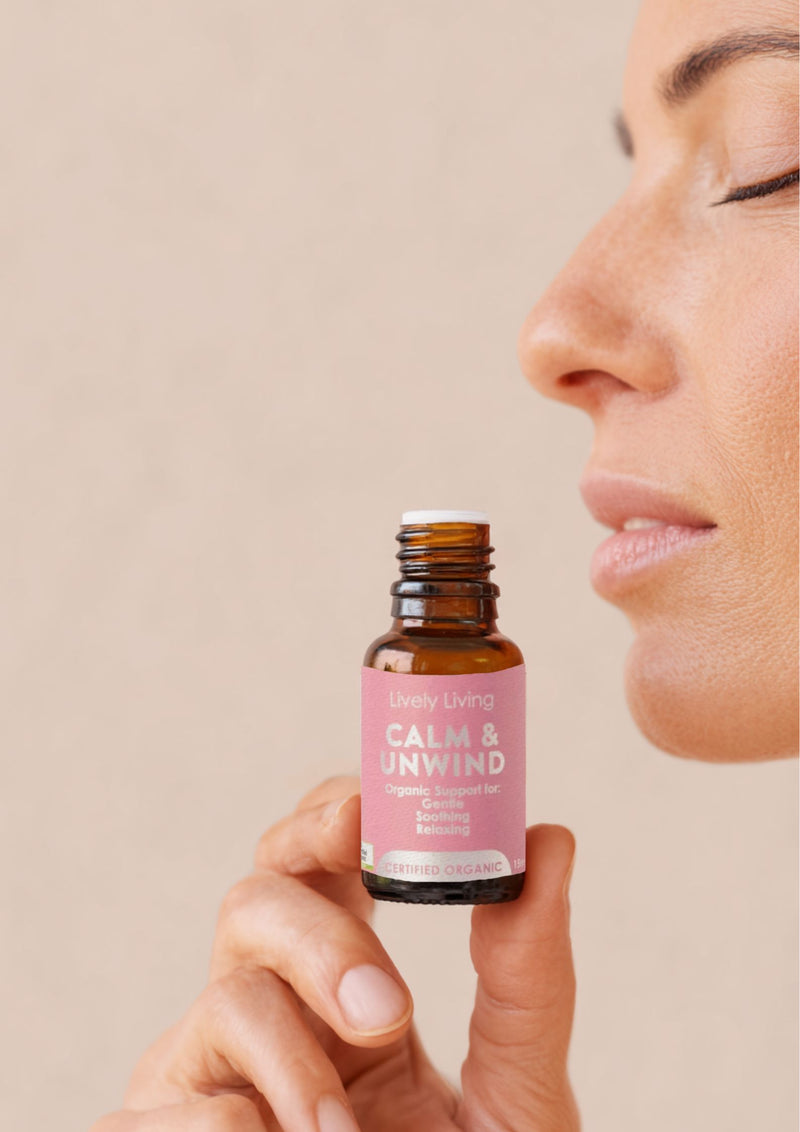 Calm and uinwind oil in hand by Lively Living