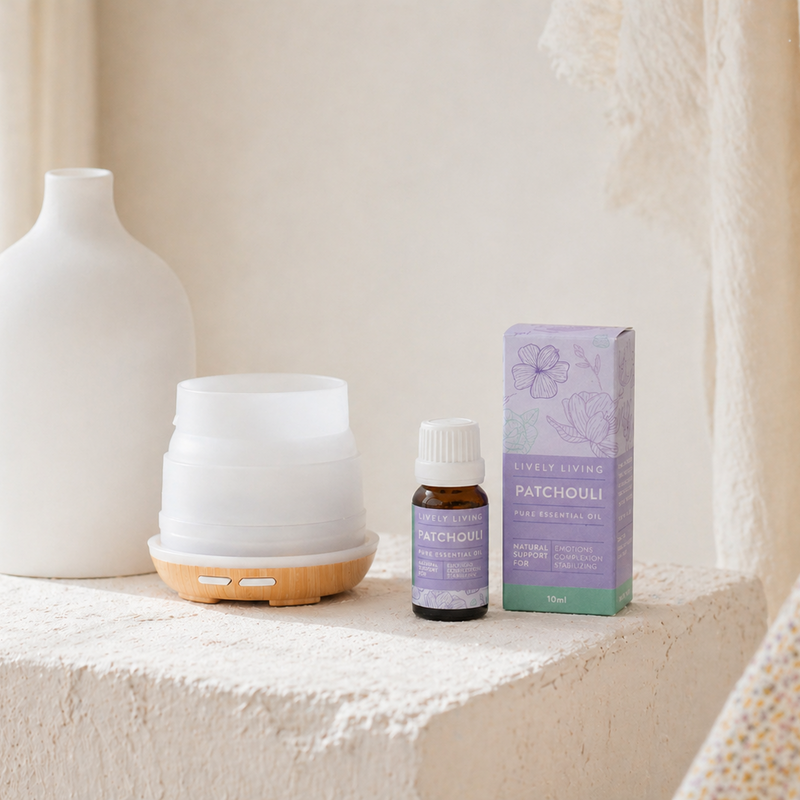 patchouli essential oil and diffuser