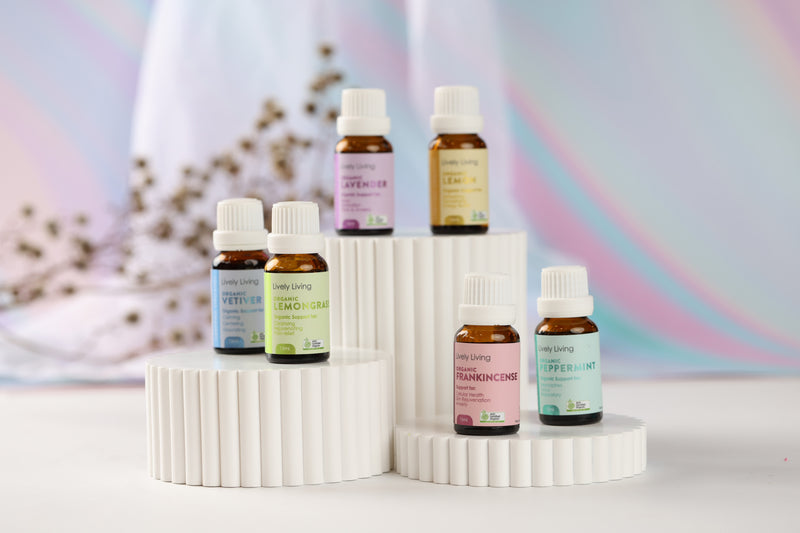 Variety of essential oils from Lively Living