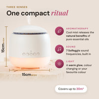 Aroma-Frequency Sound Diffuser sound, scent and light with product size