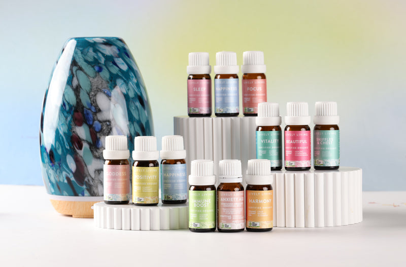Aroma-Swish diffuser with 12 essential oils