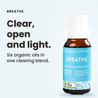 Breathe organic essential oil blend: clear, open and light