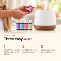 How to use the Aroma-Home diffuser with 2 to 5 drops of essential oil