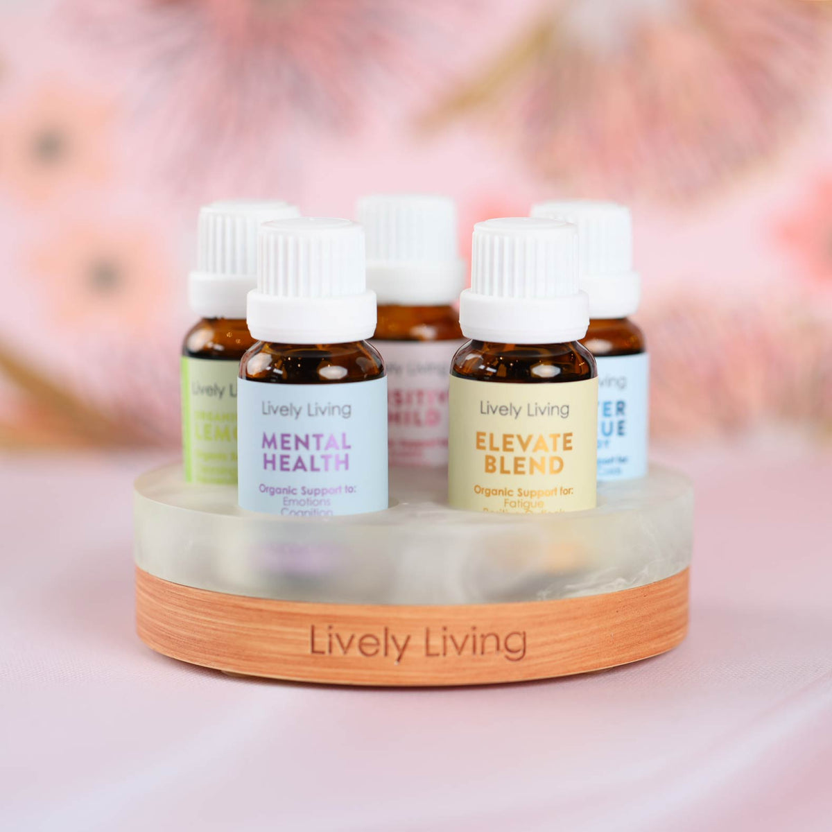 5 Essential Oils and stand 