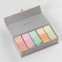 Lively Living Baby Wellbeing Essential Oils in a grey decorative box on a white background