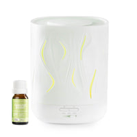 Lively Living White cloud humidifier- diffuser with a bottle of immune oil
