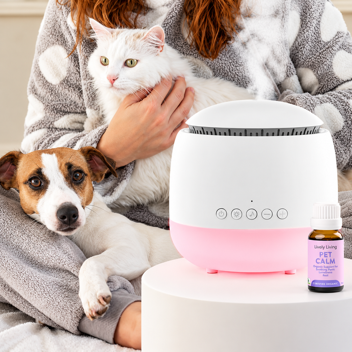 Anxious Pet Calming Diffuser & Organic Oil Bundle