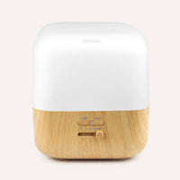 White and wooden diffuser on a white background
