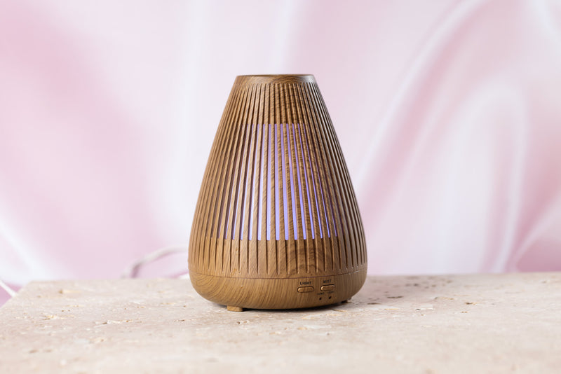 Wood diffuser on stone block 