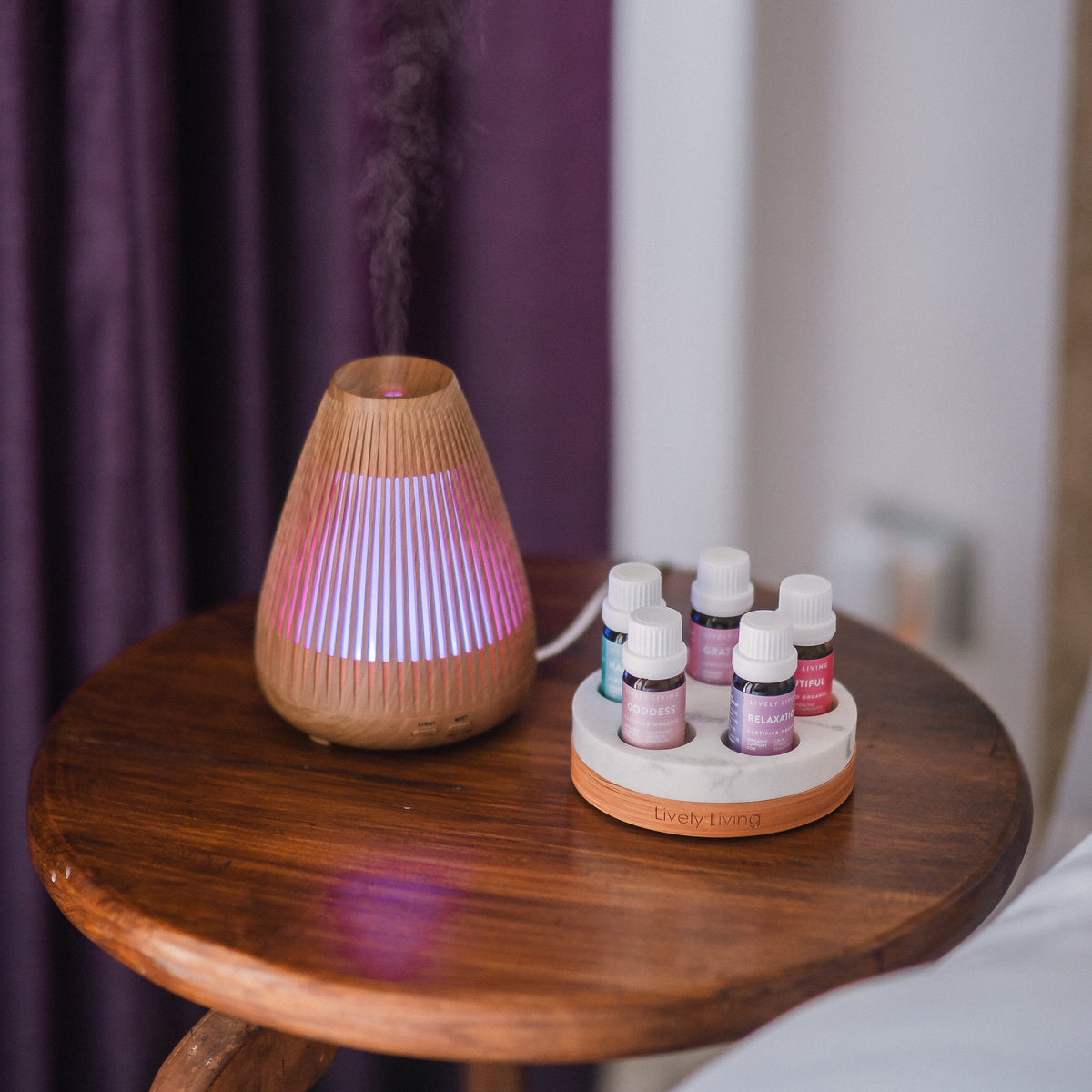 Aroma-Flare wood with light on Lively Living
