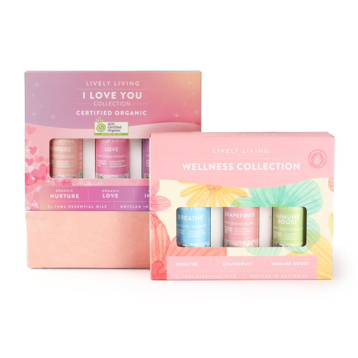 "I Love You" trio and "Wellness Collection" trio