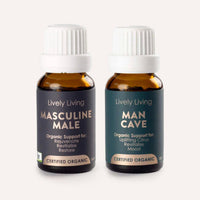 Two bottles of Lively Living products on a white background