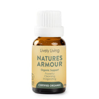 Bottle of Lively Living Natures Armour on a white background