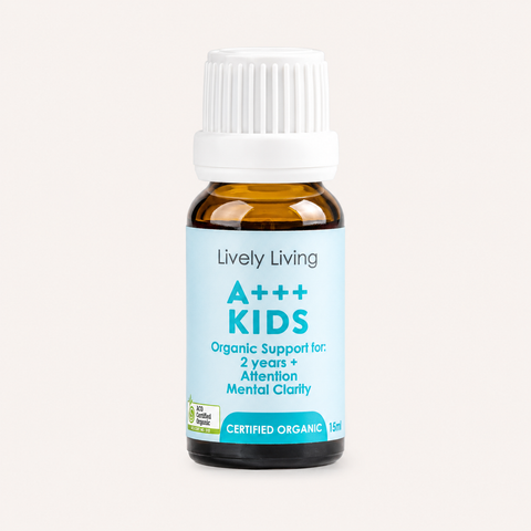 Lively Living kids oil on cream background 