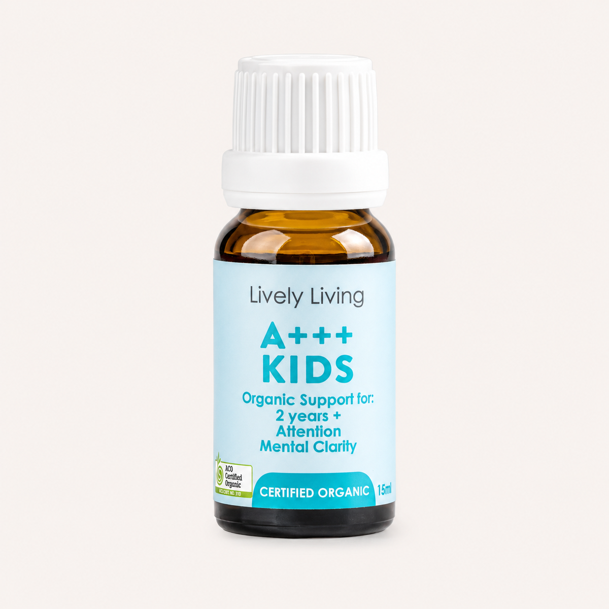 Lively Living kids oil on cream background 