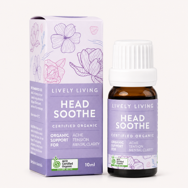 Lively Living Head Soothe product packaging on a white background
