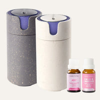 Two Aroma-Recharge cordless diffusers and two essential oils from Lively Living