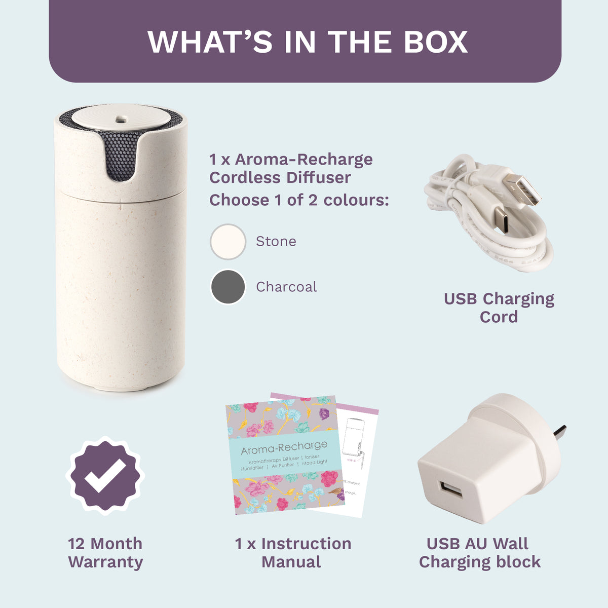Recharge Diffuser  Whats in the box Lively Living
