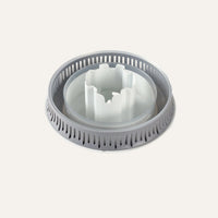 Replacement Aroma-Snooze lid in white and grey on a white background