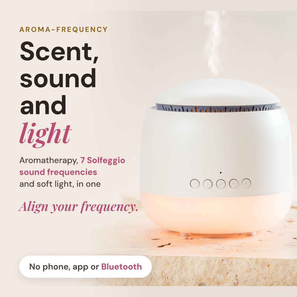 Aroma-Frequency Calm Bundle, align your frequency with sound, scent and light