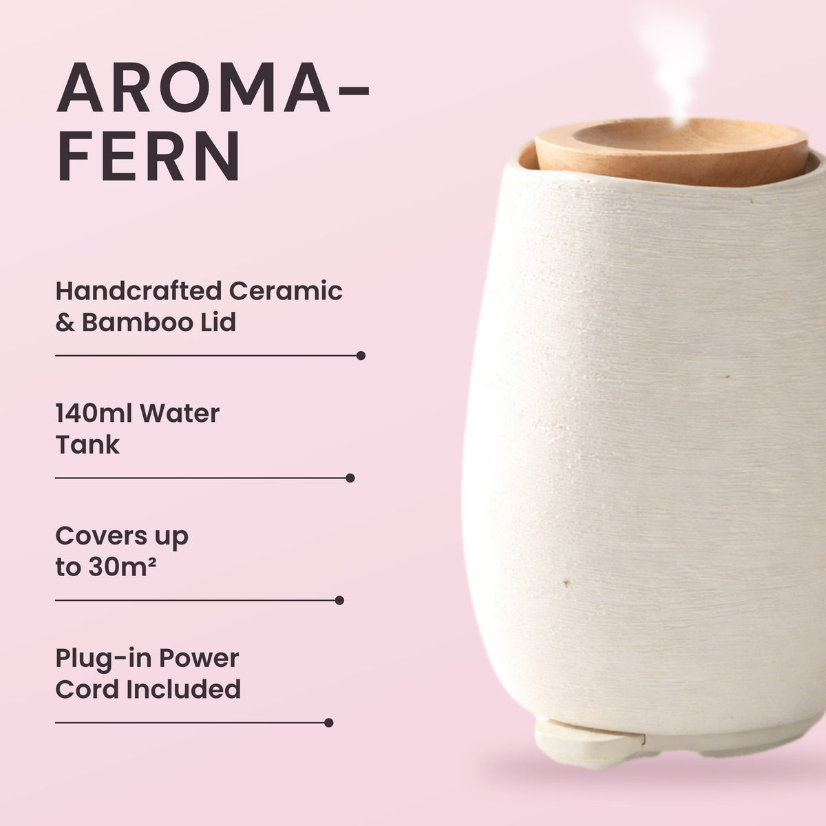 Aroma-Fern Ceramic Diffuser key features