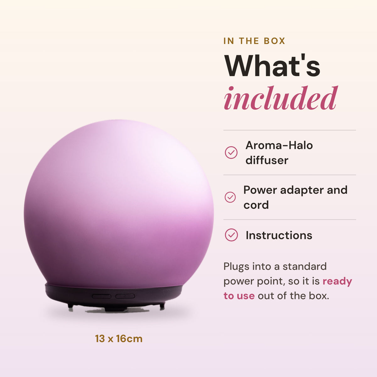 What's included with the Aroma-Halo diffuser