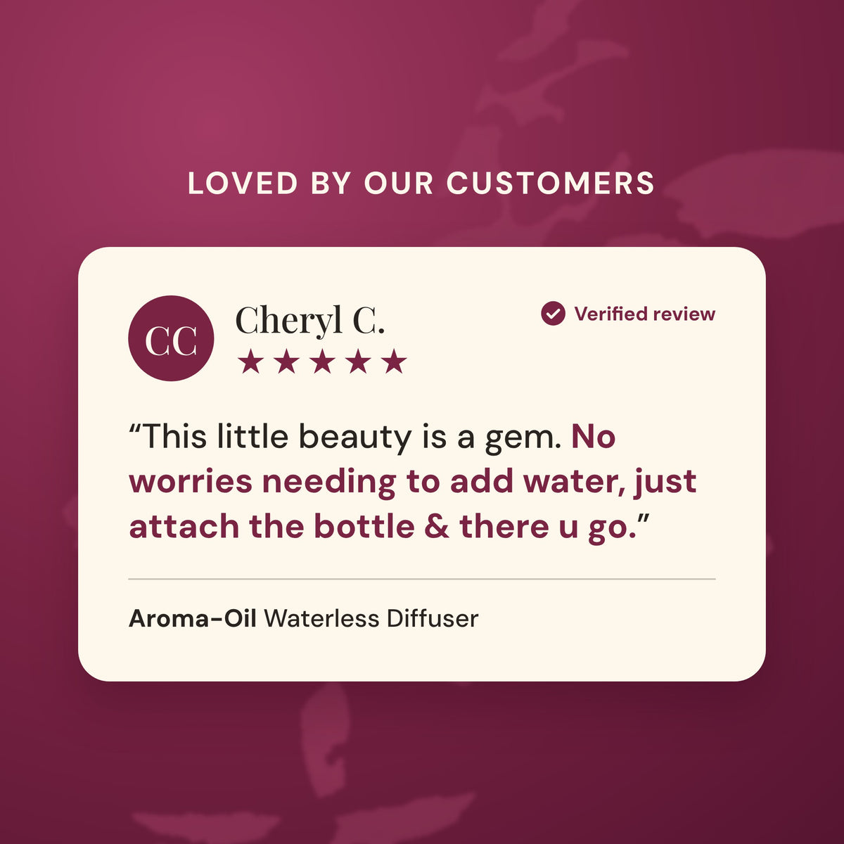 Aroma-Oil Waterless Diffuser + Oil