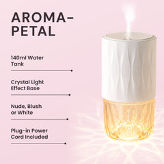 Aroma-Petal Crystal Light Diffuser + Organic Oil