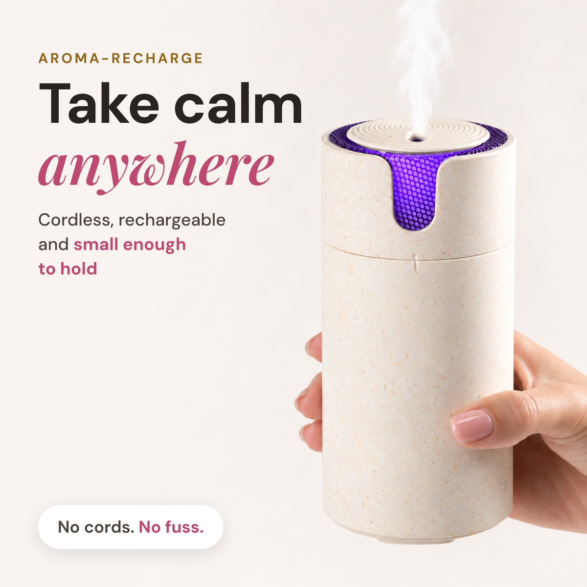 Aroma-Recharge cordless rechargeable diffuser