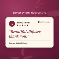 Verified five star customer review of the Aroma-Swish Diffuser: beautiful diffuser, thank you