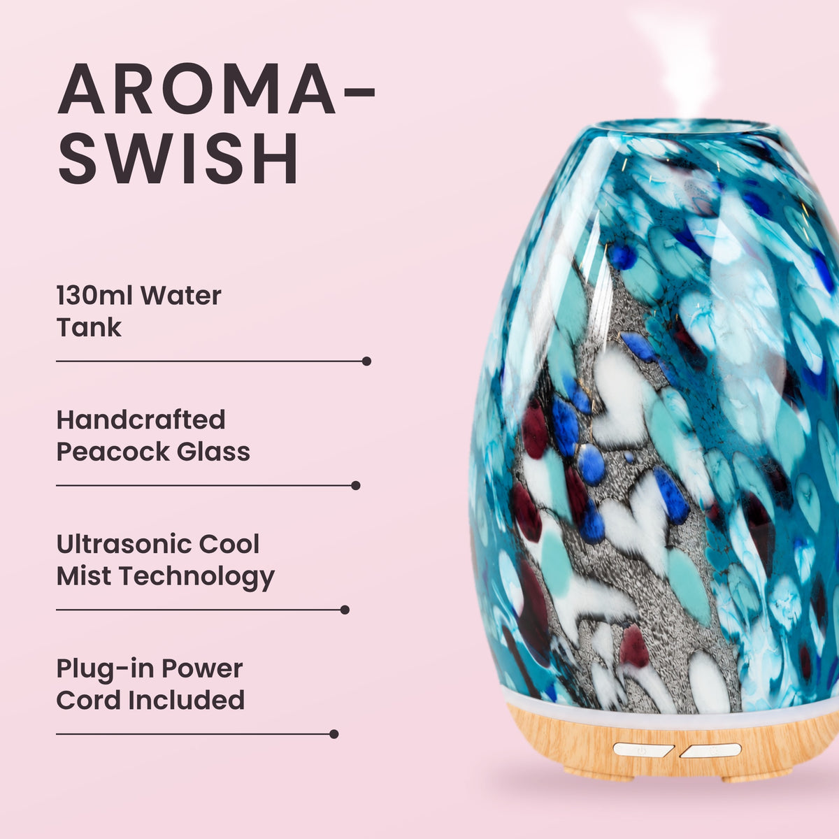 Aroma-Swish Glass Diffuser key features