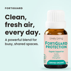 Bottle of Lively Living FortiGuard Protection on a white background