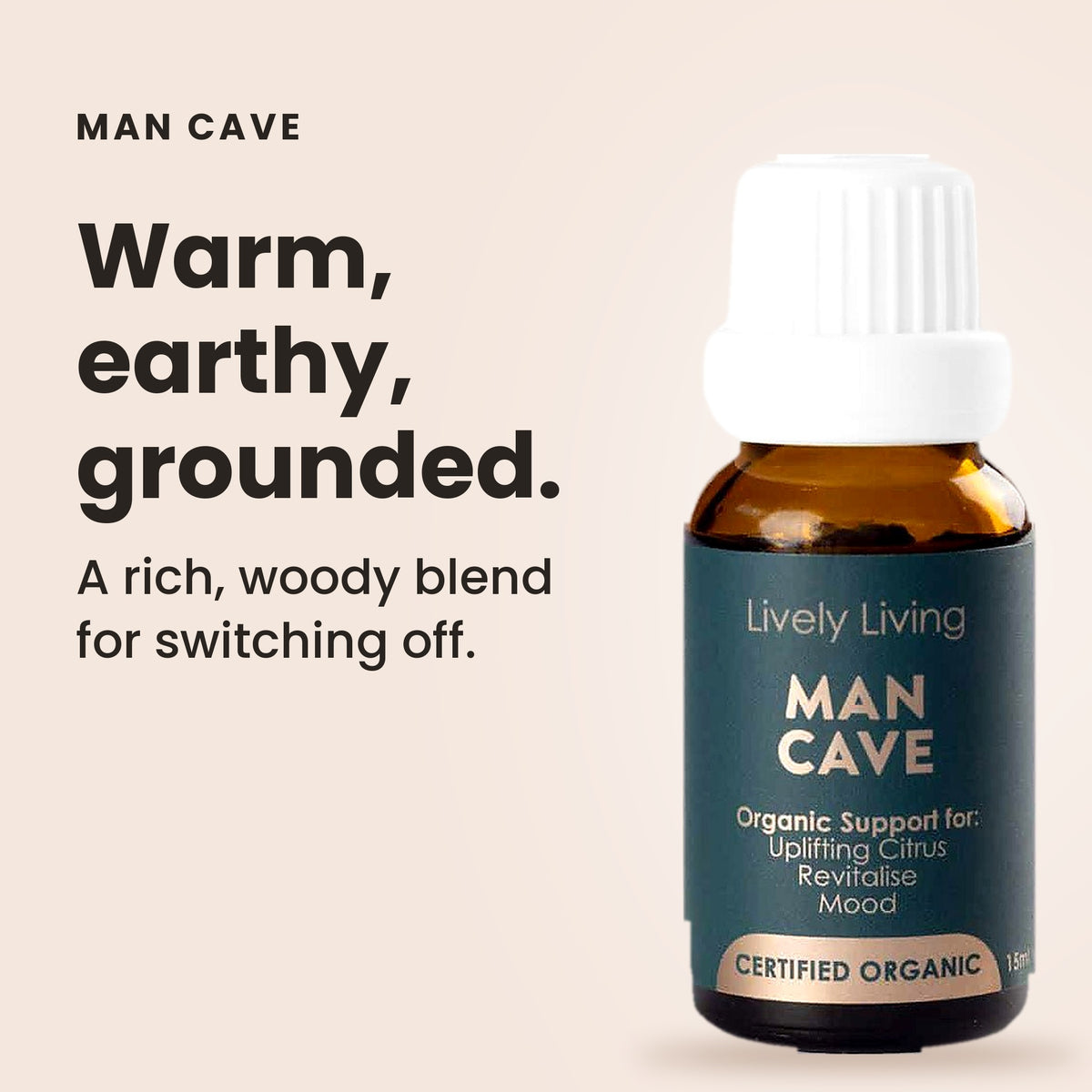 Man Cave essential oil: warm, earthy, grounded