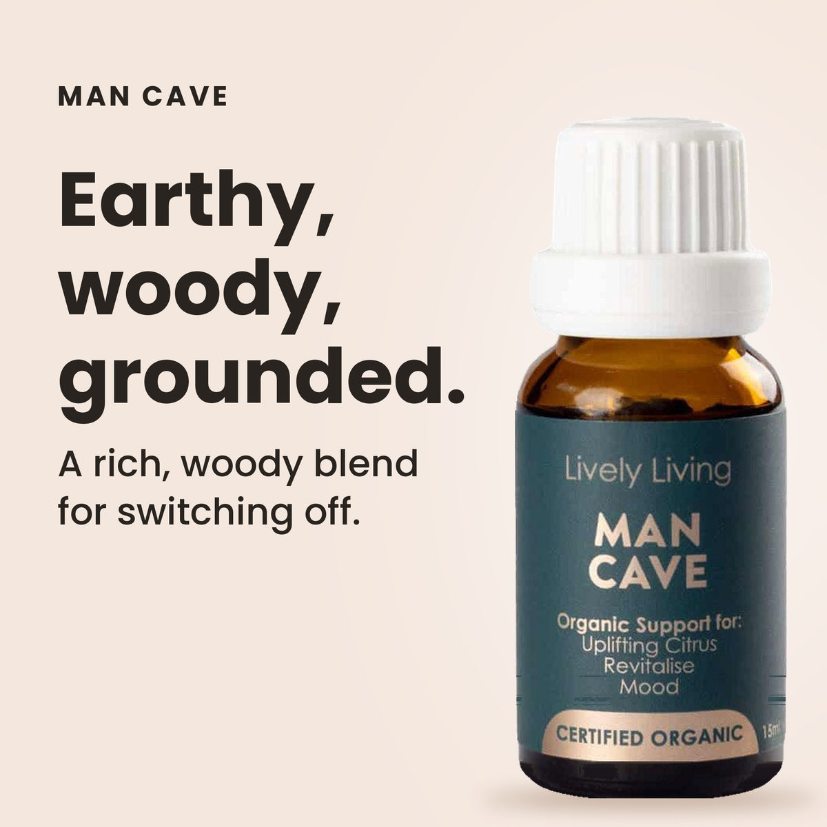 Man Cave essential oil: earthy, woody, grounded