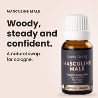 Masculine Male essential oil: woody, steady and confident