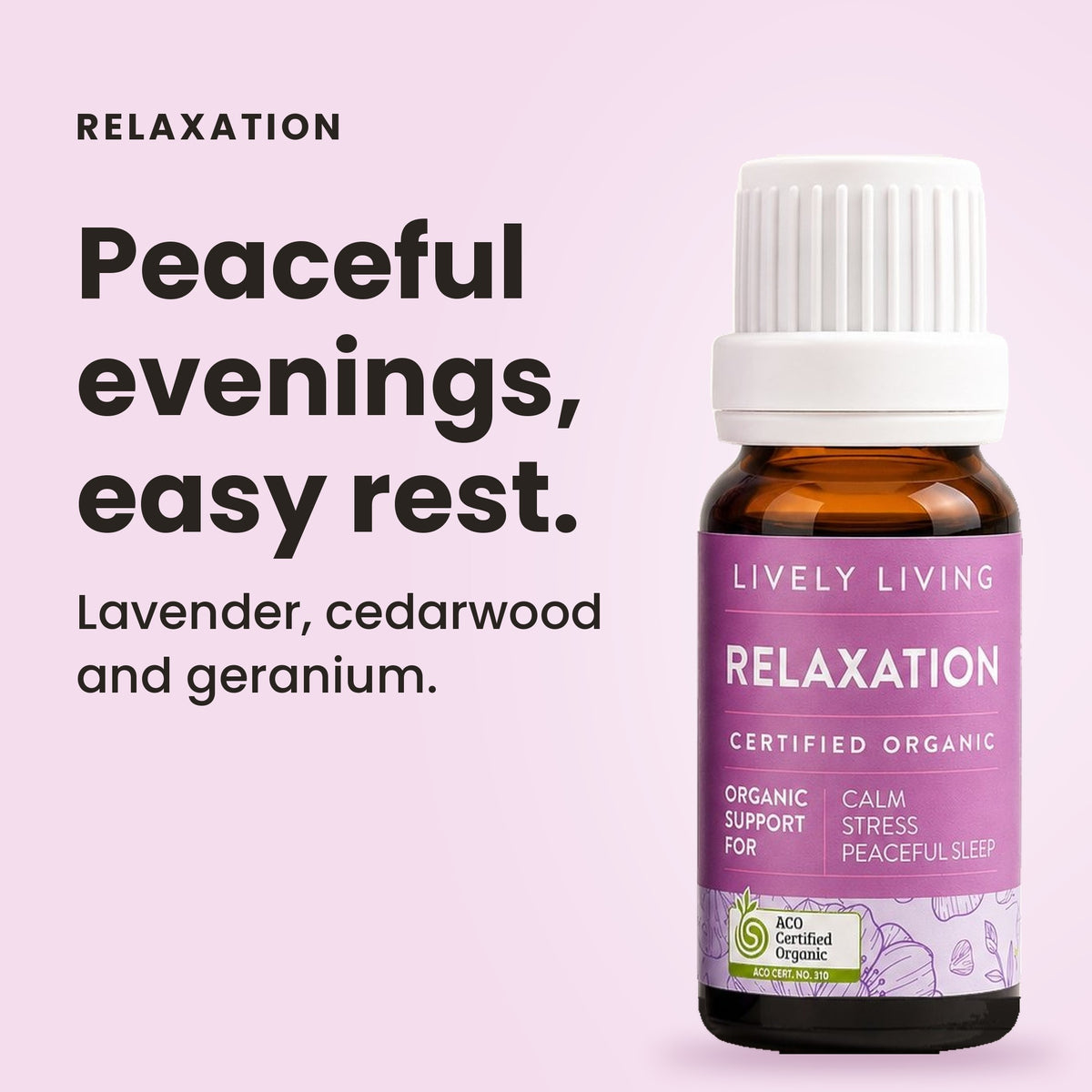 Relaxation essential oil: peaceful evenings, easy rest