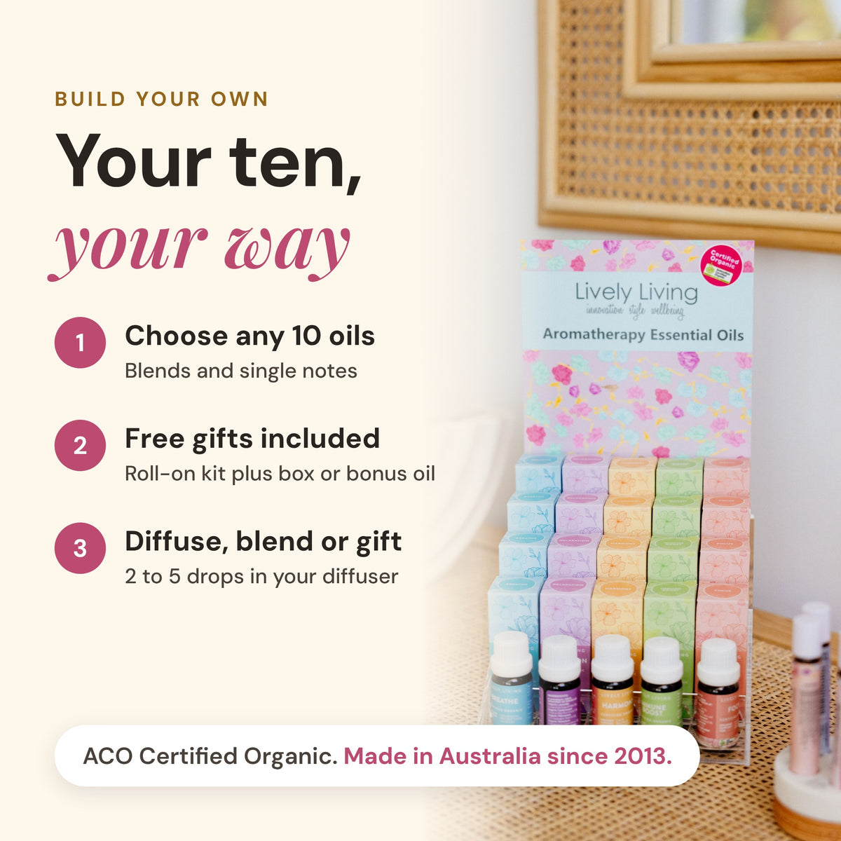 Build Your Own 10-Pack Organic Essential Oil Gift Set + Free Gift