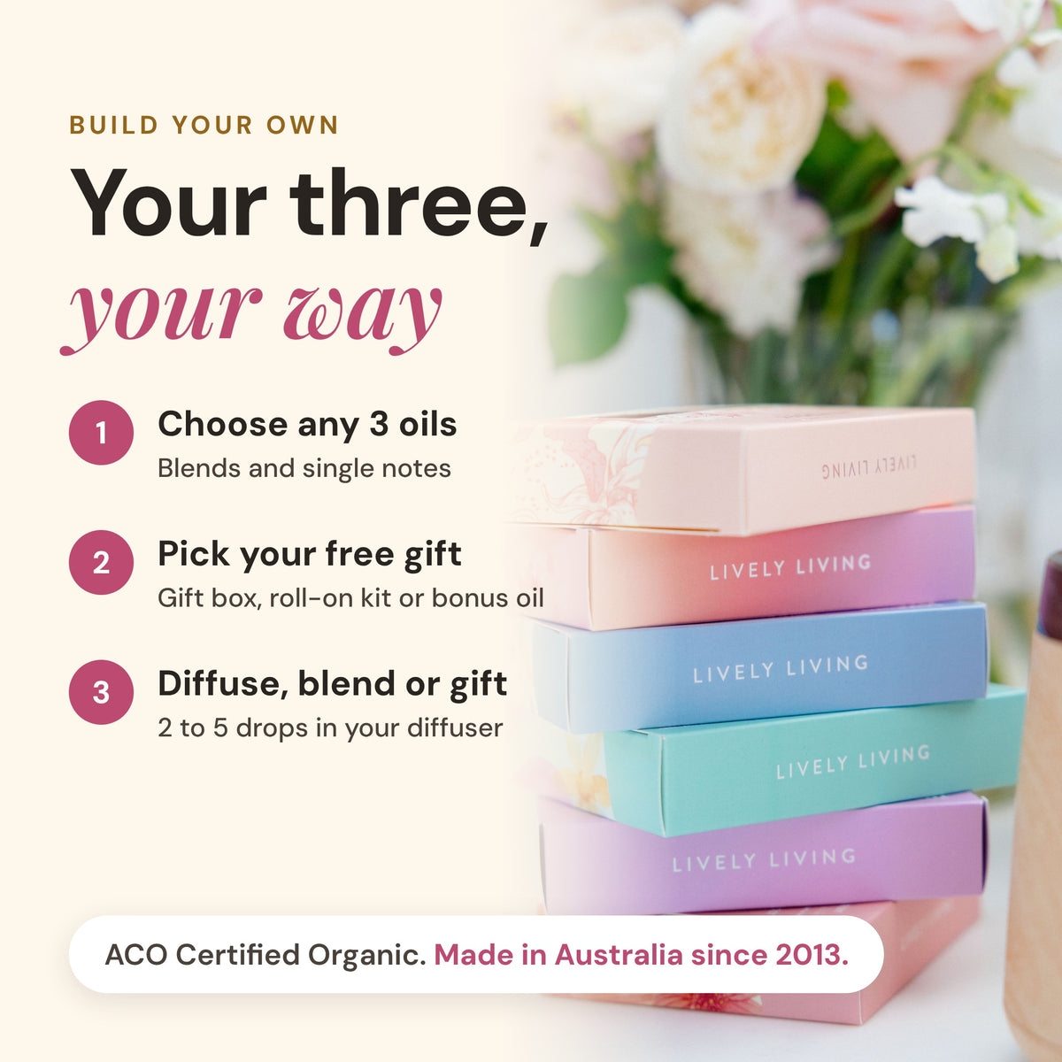 Build Your Own 3 Pack: Certified Organic Essential Oils + Bonus Gift
