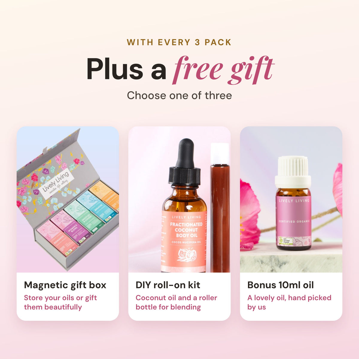 Build Your Own 3 Pack: Certified Organic Essential Oils + Bonus Gift