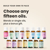 Build Your Own 15 Pack: choose any fifteen blends or single oils, plus a bonus gift