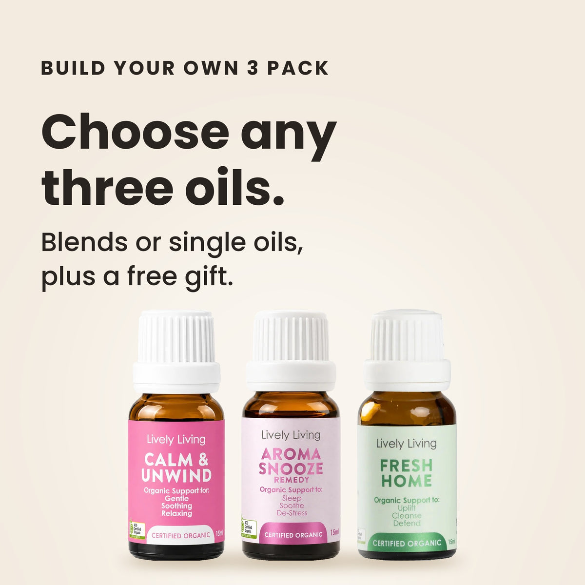Build Your Own 3 Pack: choose any three oils, plus a free gift