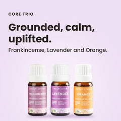 Core Essential Oil Trio – Lavender, Frankincense & Orange