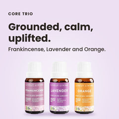 Core Essential Oil Trio – Lavender, Frankincense & Orange