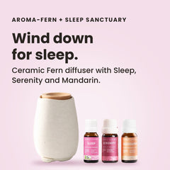 Aroma-Fern Ceramic Diffuser & Sleep Sanctuary Trio