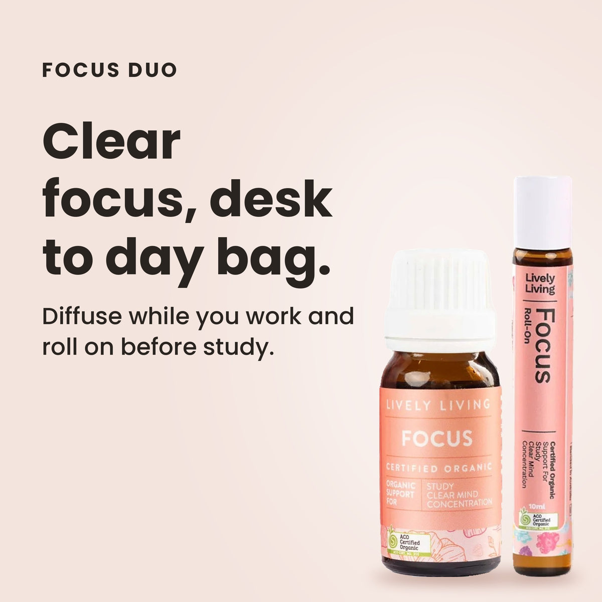 Focus Duo: clear focus from desk to day bag with the oil and roll-on