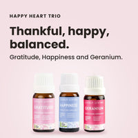 Happy Heart Trio essential oils: thankful, happy, balanced