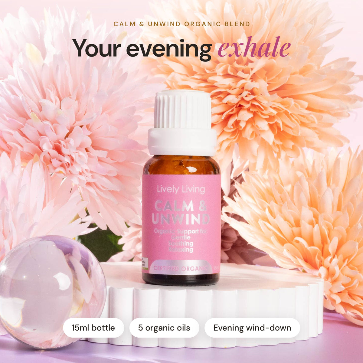 Calm & Unwind ACO Certified Organic Essential Oil 15ml