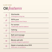 Clary Sage oil features