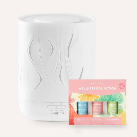 Aroma-Cloud Humidifier + Wellness Collection Oil Trio