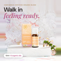 Confidence certified organic essential oil 10ml: walk in feeling ready